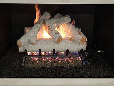 Picture of Birch log on FH Burner